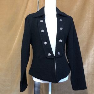 La Seine boiled wool coat w/ pewter button detail